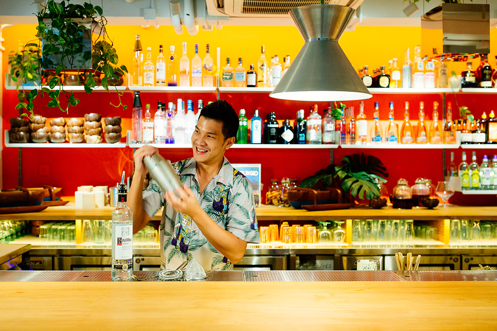 The bar area at Potato Head Hong Kong